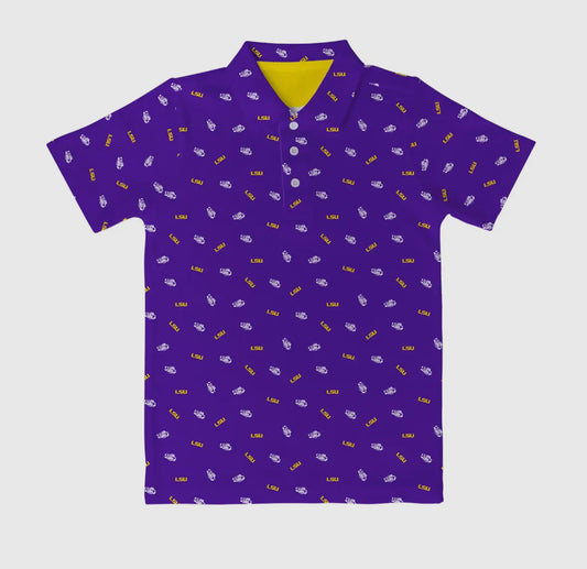 Repeat LSU Licensed performance golf polo