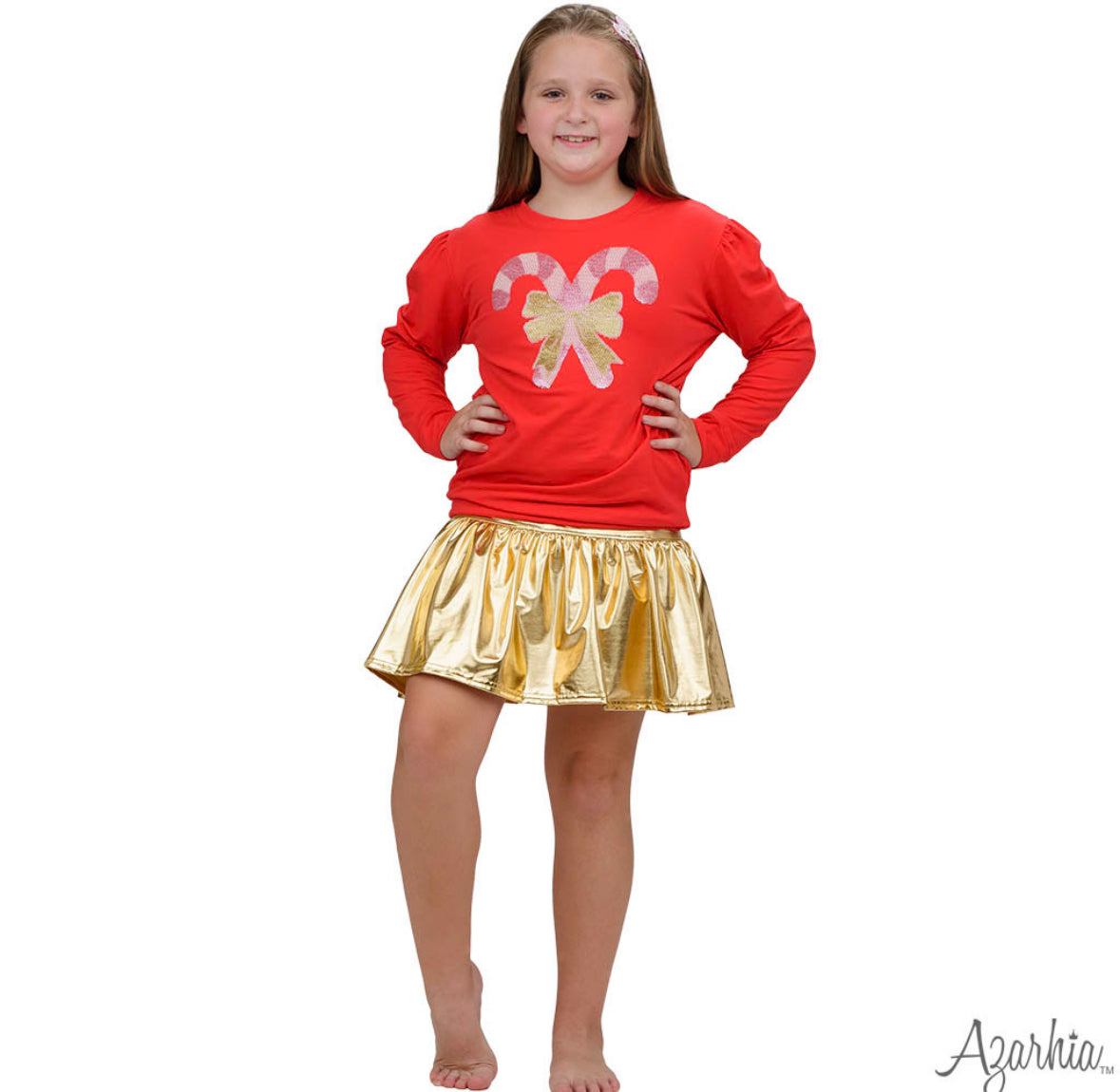 Red Candy Cane sequin Sweatshirt