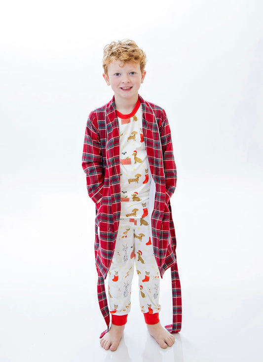 Classic Christmas Plaid Robe  - Boys