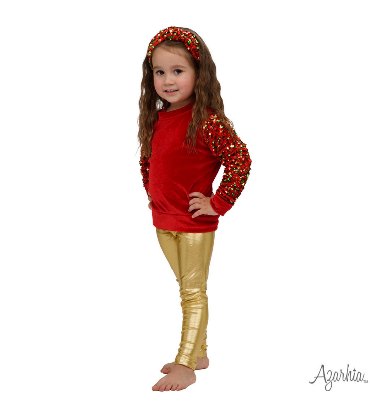 Gold metallic leggings