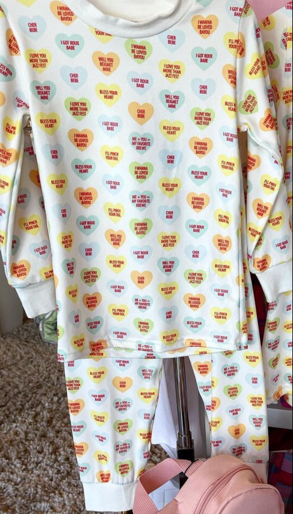 Girls Cajun Candy hearts Pants Set