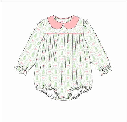 Watercolor Christmas Tree & Bow Bubble