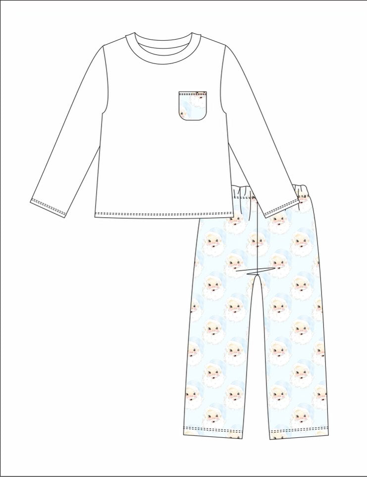 Santa Print Pant Set