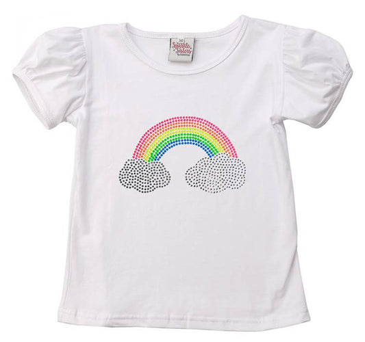 Carley’s Little Rainbows Girls White Tee