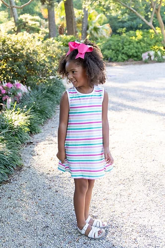 Multi Stripe Sleeveless Knit Dress
