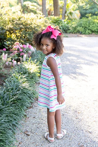 Multi Stripe Sleeveless Knit Dress