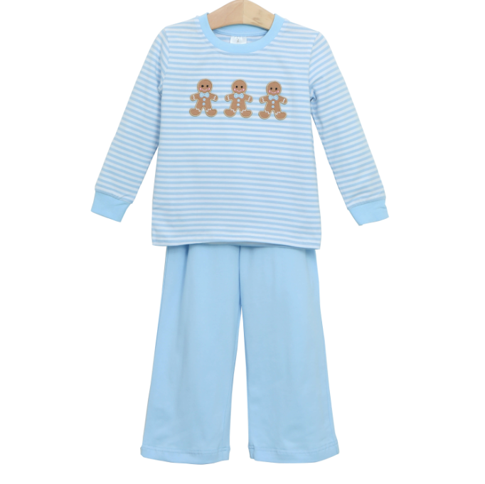 Gingerbread Applique Pant Set - Boys