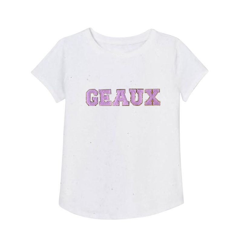 Girls GEAUX Chenille Patch tee shirt – Little Louanne