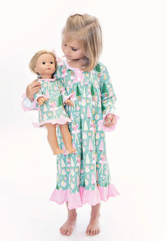 Doll - Whimsical Nutcracker Doll Gown - White Trim