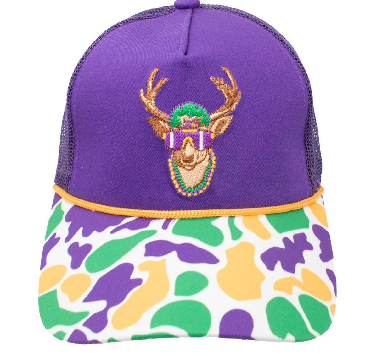Mardi Gras Camo deer hat