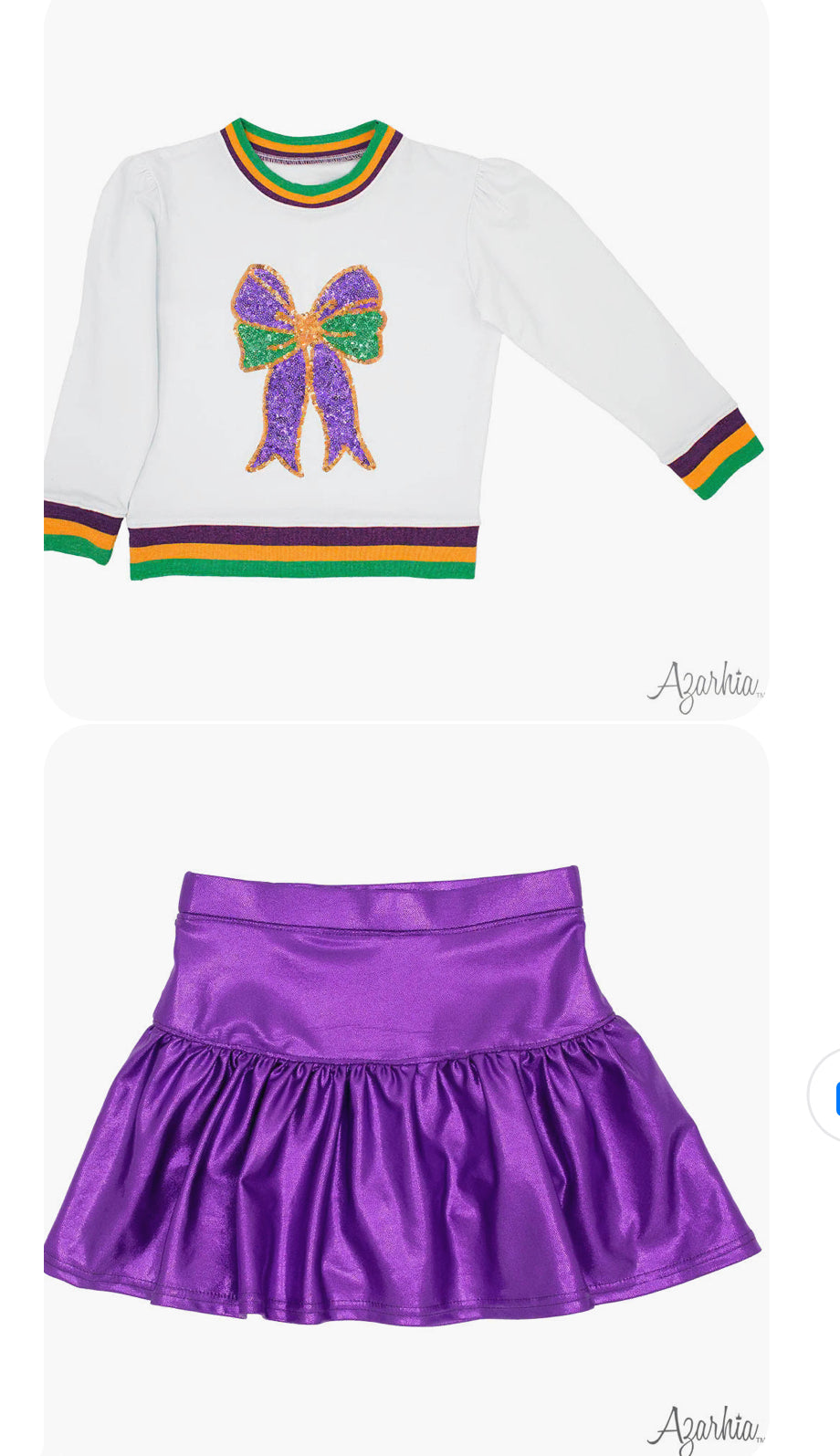 Mardi Gras Sequin Bow Sweater