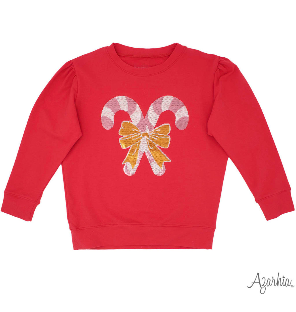 Red Candy Cane sequin Sweatshirt