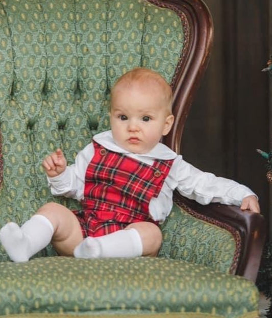 Christmas Plaid Coverall Set