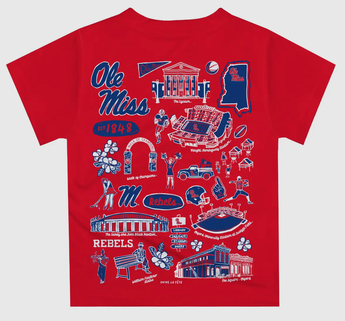 Preorder! Red Ole Miss hand sketched impression tee