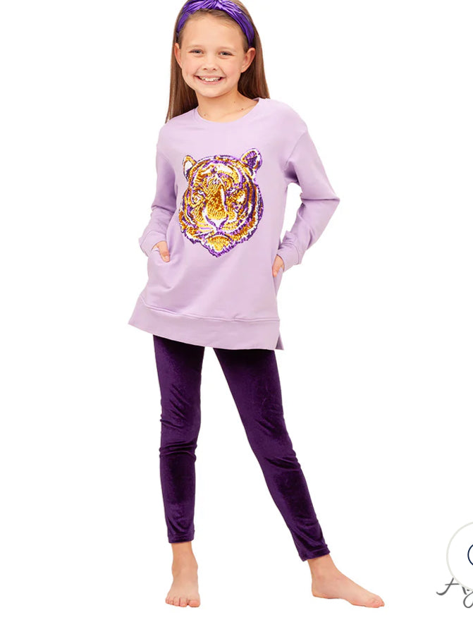 Purple Velvet leggings