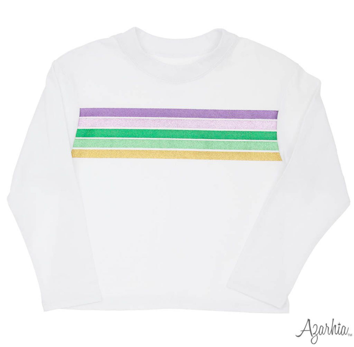 Trendy striped glittered Mardi Gras tee