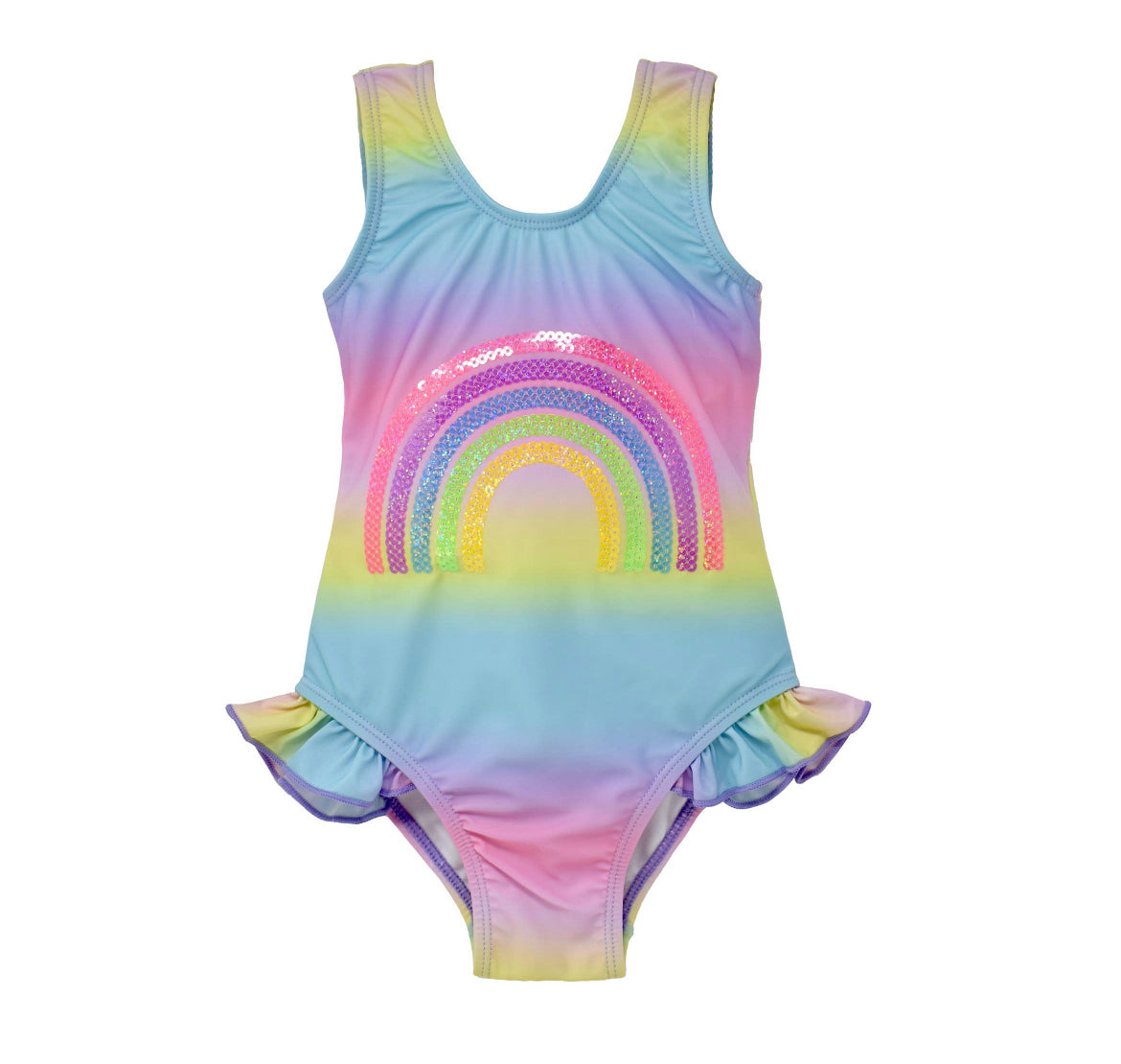 Tie Dye Flap Happy Rainbow One Piece Swimsuit Little Louanne