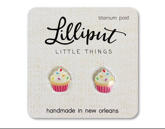 Preorder-Rainbow Cupcake  earrings