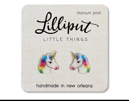 Preorder-Rainbow Unicorn earrings
