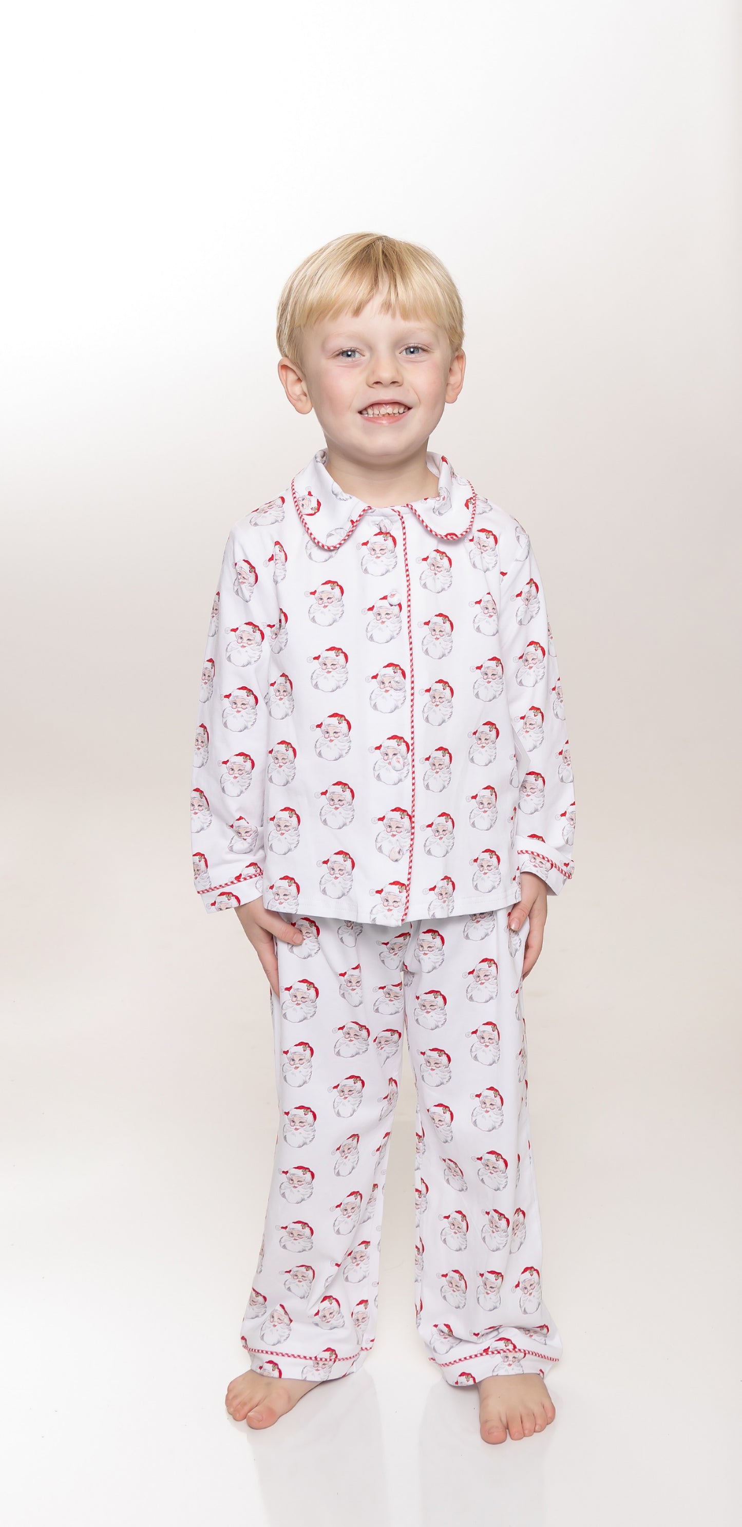 Santa Baby Knit Pajama Set - Boys