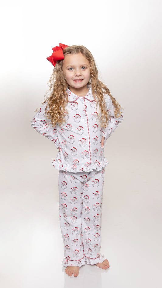 Santa Baby Knit Pajama Set - Girls