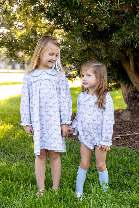 Watercolor Bow and Holly Knit Dress